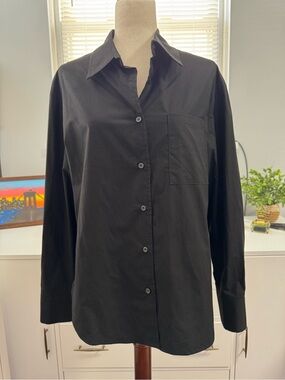 The Frankie Shop Black Oversized Button Down Shirt XXS